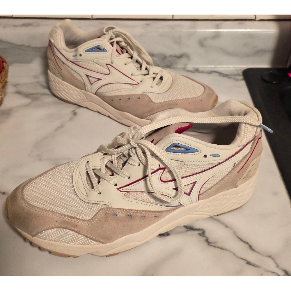 Mizuno Mens 10.5 Contender Maison Kitsune Sneakers Cream Tan D1GA227401